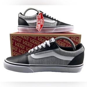 New vans Ward Skate Shoes Leather Mens‎ 8.5 Sneakers Drizzle White Womens 10.5
