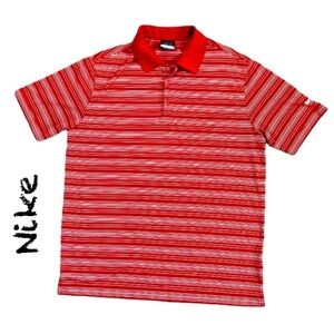 🛍️2/$30🛍️Nike Dry Fit Golf Shirt, Mens, Red/White, Large