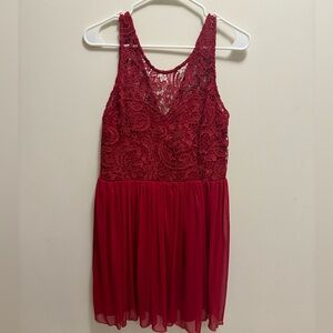 Red Lace Miami Dress Size L Excellent Condition Fit and Flare