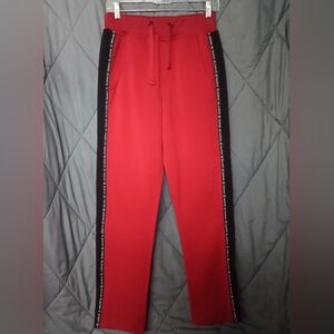 Women's akademiks Joggers Red & Black Sweatpants High Rise Elastic Waist Band