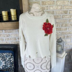 Forever 21 cream cropped sweater size S