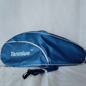 NWOT Tannius Racket Bag 3 to 5 Rackets With Phone and Shoes Compartment Blue