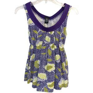 Ezekiel Women's -Baby Doll Tank Top- Purple Green White Small