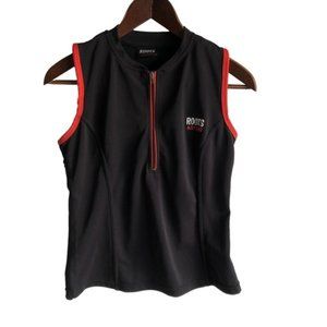 Roots Active Sleeveless Top Size Medium Black with Red