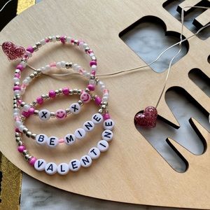 Valentine’s Day "Be Mine" Beaded Bracelets | Handmade