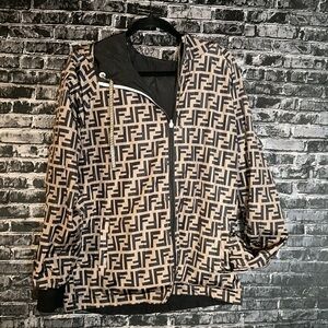 Fendi Reversible Black and Brown Forever Fendi Jacket! In Great Condition!
