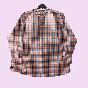 Oak Hill Wrinkle Free Plaid Cool Dry Long Sleeve Button-Up Shirt Men Size 3XLT