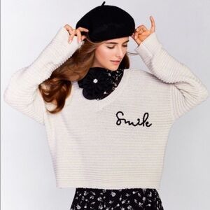 WILDFOX Smile Knit V-Neck Sweater