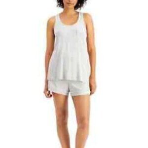 Alfani Women's Scoop Neck Racerback Tunic Pajama Tank Top Pearl Grey Large NWT