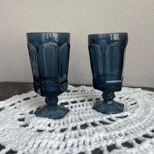 Vintage Fostoria Virginia Blue Glasses