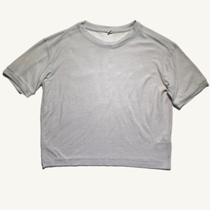 Uniqlo Sheer Light Grey T-Shirt Top Cropped Size Extra Small