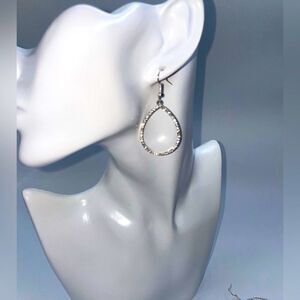 Gemstone, Rhinestone Earrings l 2” Drop, Dangle l Hook l New