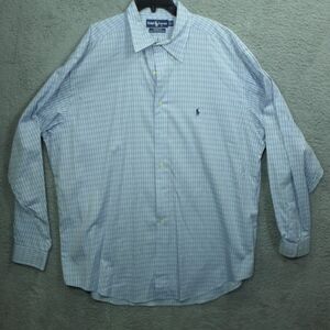 Ralph Lauren Yarmouth Blue Label Long Sleeve Button Up Check Shirt Size 17.5