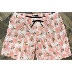 New Club Room Mens  Swim Trunks Shorts Bulldog Pattern Beach Pool Hawaiian XXL