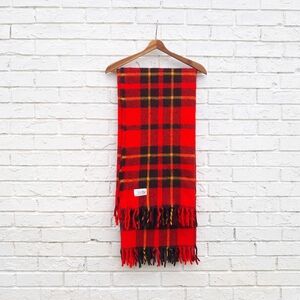 Vintage Faribo Wool Fluff Loomed Plaid Blanket