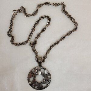 Sarah Coventry Silver Tone Pendant Necklace 22" Chain