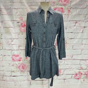 🔥 5 for $25🔥Fei Anthropologie Denim Chambray Button Front Blue Shirt Dress