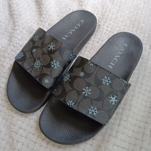 Coach Uli snowflake print signature slides size 11 for men flip flop sandals