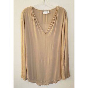 Asos Design Oversize Viscose Blend Tan Long Sleeve Top Fits up to XL