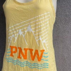 PNW Tank Poly Cotton Yellow w/ Waves Size S