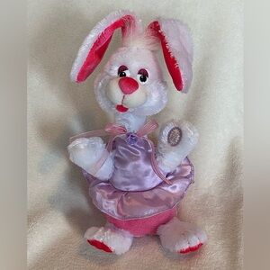 Dan Dee Musical Dancing white pink Easter bunny rabbit plush 12” animated