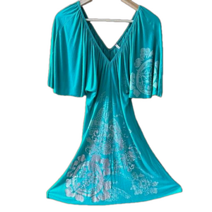 Umgee Turquoise and Silver Mini Dress