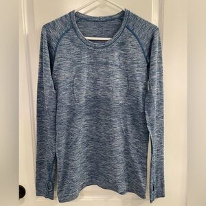 Lululemon Swiftly Tech Long Sleeve Crew Heathered Poseidon Blue