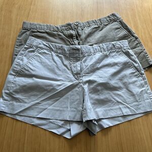 Lot‎ Of 2 GAP Khaki Shorts Womens Size 12 Tan Chino Cotton Pockets Casual Short