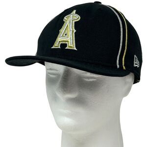 Los Angeles Angels Baseball Hat Cap Black New Era 59Fifty Wool MLB Fitted 7 1/2