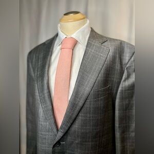 Loro Piana suit jacket 42R Valenza grey windowpane check 130s wool sport blazer