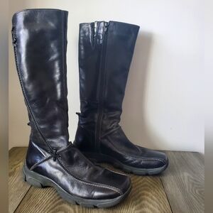 FEET FIRST tall leather square toe boots size 38 (7.5)