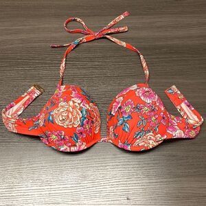 Shade & Shore Bikini Top Underwire Padded Floral Size 36C