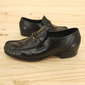 Florsheim Mens Bit Loafers Sz 8.5 D Black Leather Retro Casual Dress Shoes 90s