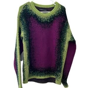 Y/Project Gradient Heavy Knit Sweater Wool Blend Green Purple Unisex Small