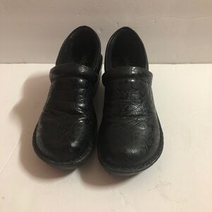 Bolo Black Floral Print Clogs Shoes Size 8.5