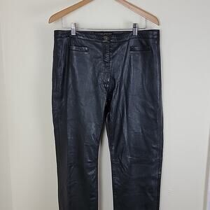 Designers Black Genuine Leather Pants size 10