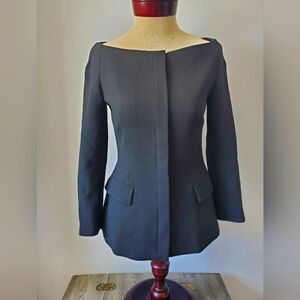 Zara basic black wide necked blazer size  small