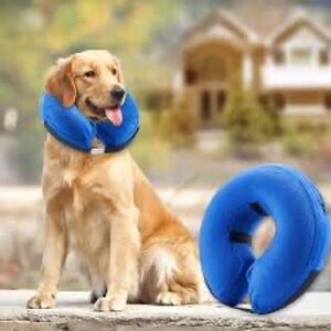 NWT BENCMATE Protective Inflatable Collar for Dogs - LARGE Blue