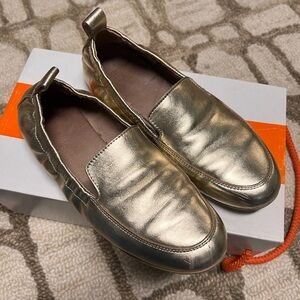 Hoo Gold Leather Loafers