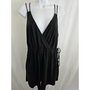 Shein Romper Womens Medium Navy Black One Piece Shorts Sleeveless