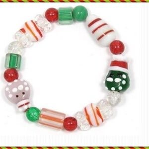 Santa Claus Christmas Lampwork Bracelet