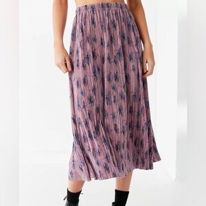 Urban Outfitters Sasha Plisse Floral Midi Skirt Size Small