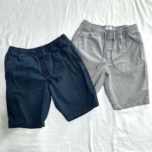 Old Navy Men’s size Medium set of 2 elastic waist pull on shorts navy and gray