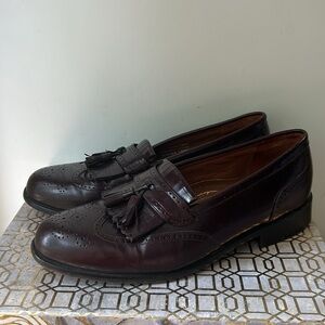 Bostonian Classics Burgundy Mahogany Leather Tassel Loafers Men's size 9