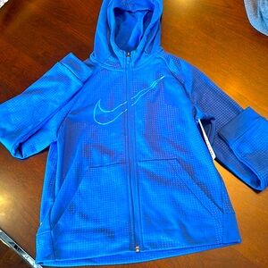 Blue Nike boys Hoodie Full front zip jacket with pockets.