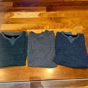 Sonoma Men’s soft full sleeve Crew necks in three colors.