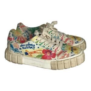 Farm Rio Sunny Day Platform graphic print Sneakers Women Size 6.5  EUC