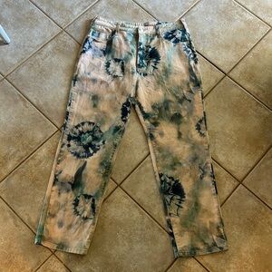 Anthropologie Pilcro Tie Dye High Rise Straight Leg Jeans Women's size 28