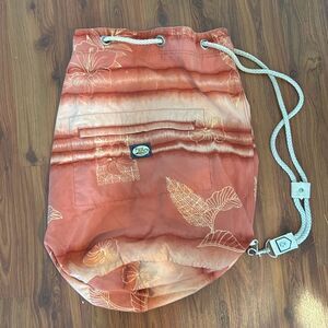 Tommy Bahama rust color peach cloth knapsack backpack beach bag