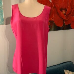 Mila Schon 100% Silk Blouse Cami Tank Pink made in Italy size 42 6 M